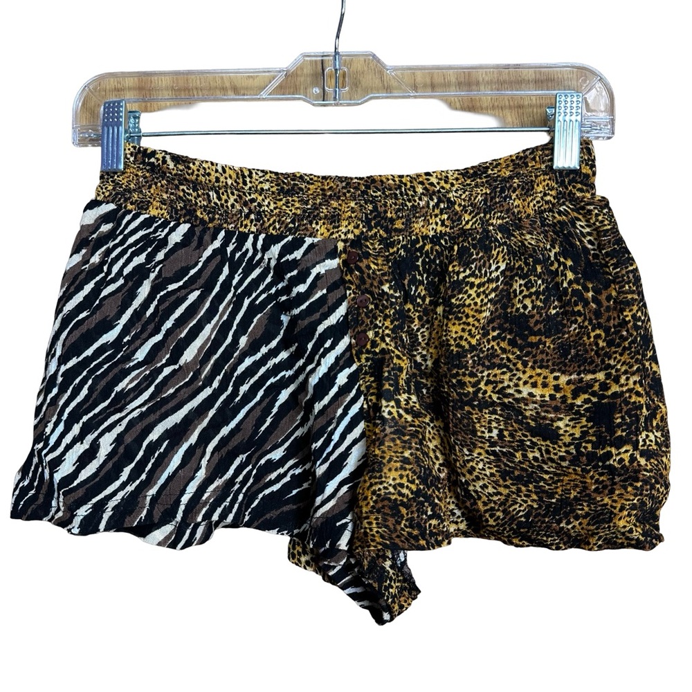 Out From Under Leopard Zebra Animal Print Funky Boxer Style Flowy Shorts NWT XS